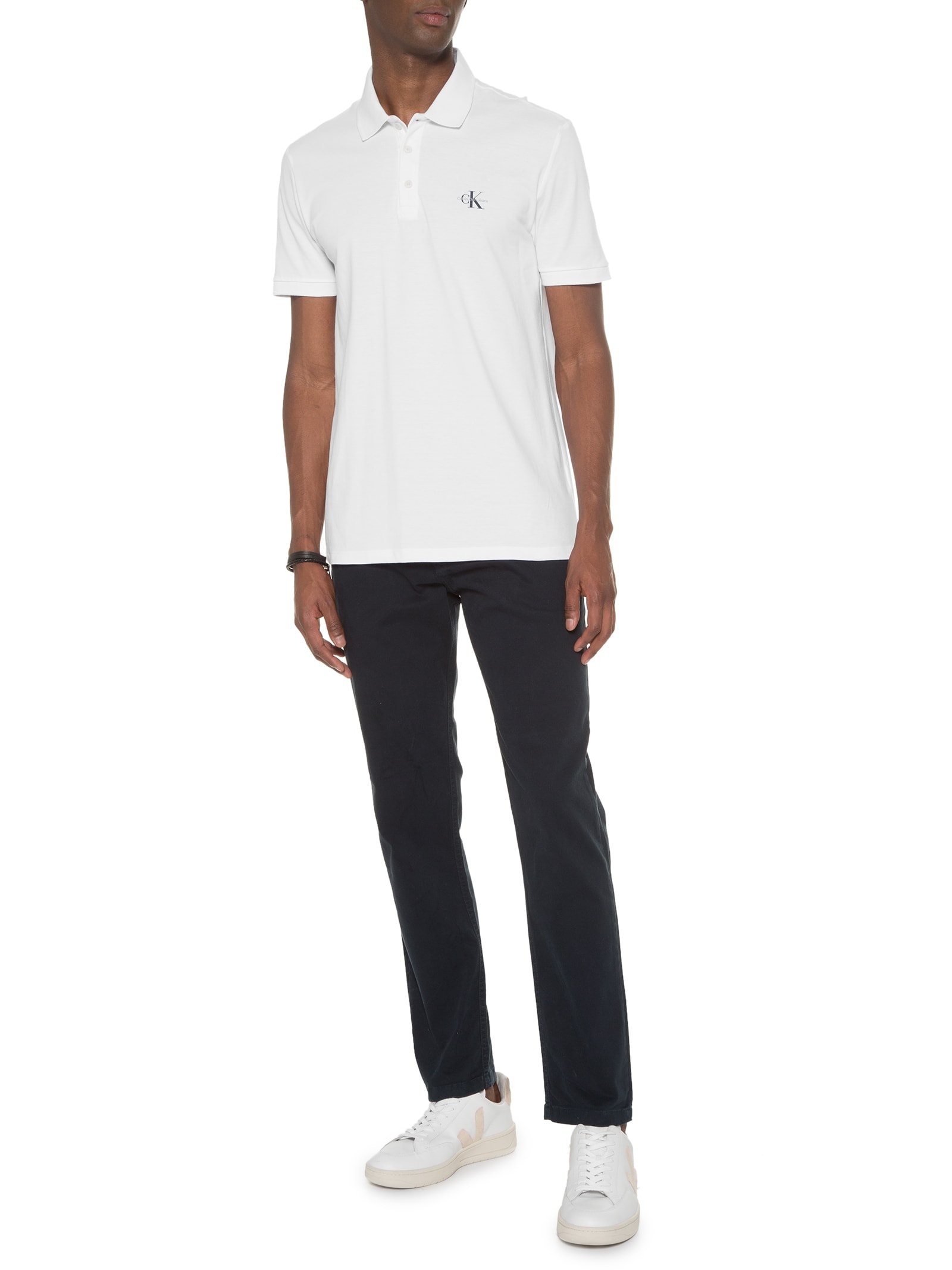 Polo Masculina Re Issue Branco Calvin Klein Jeans