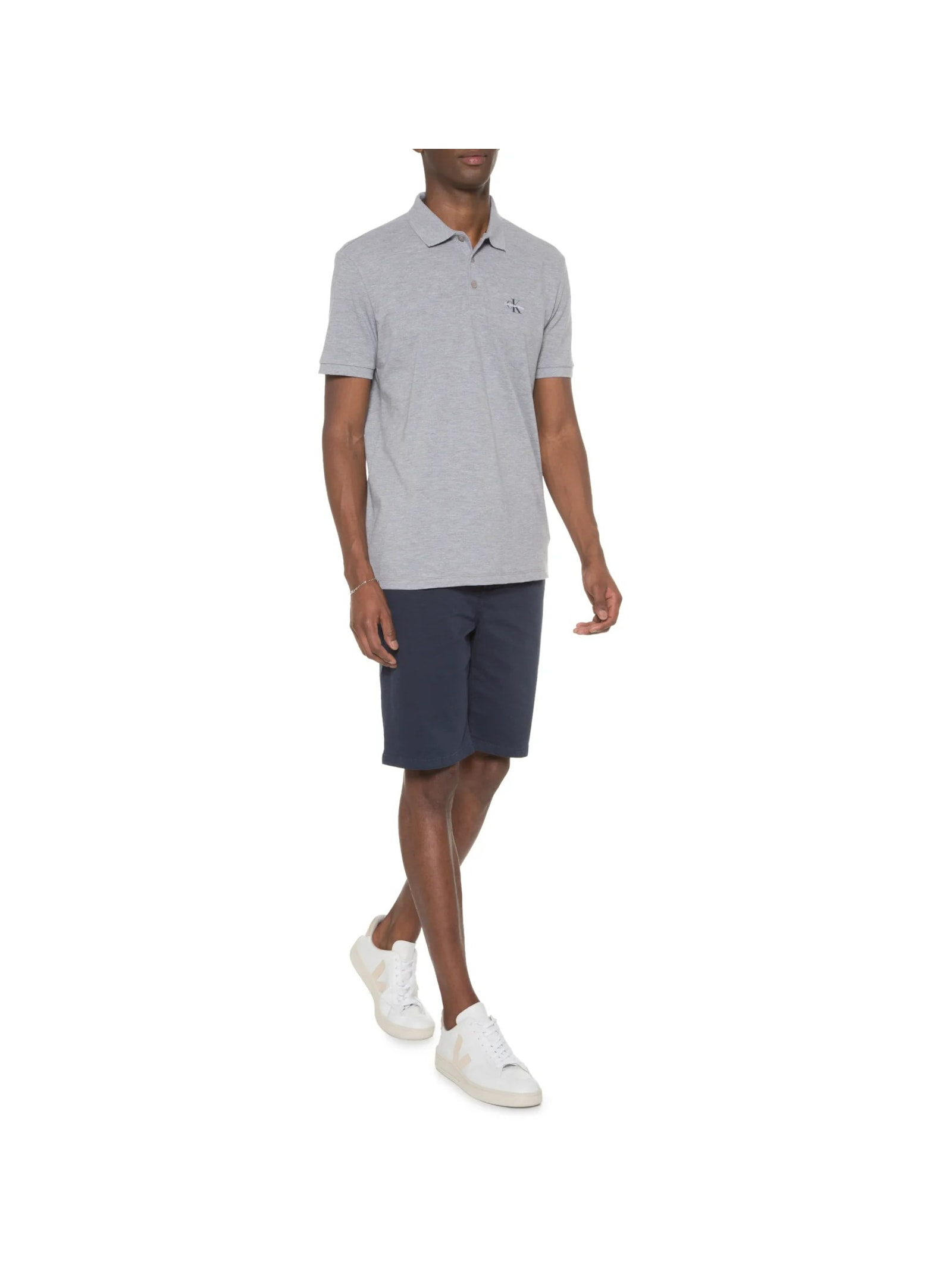 Polo Masculina Re Issue Cinza Calvin Klein Jeans