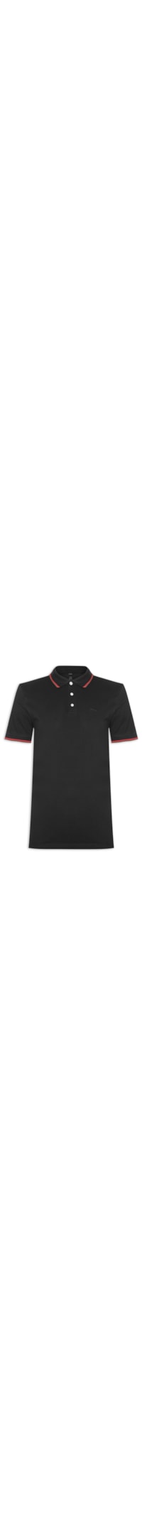 Polo Masculina Regular Fit 2 Lines - Preto