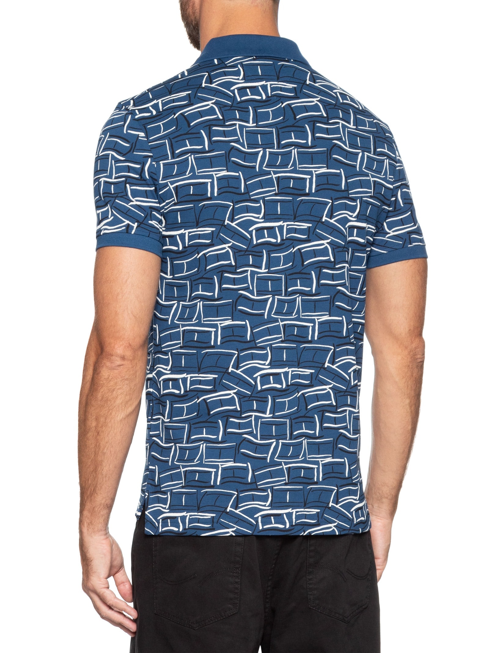 Polo Masculina Regular Fit AOP Flags Azul Tommy Hilfiger