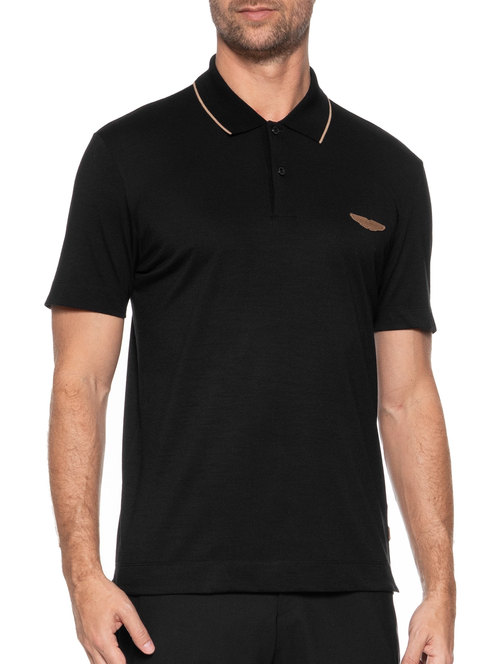 Polo Masculina Regular Fit Aston Martin Preto Boss