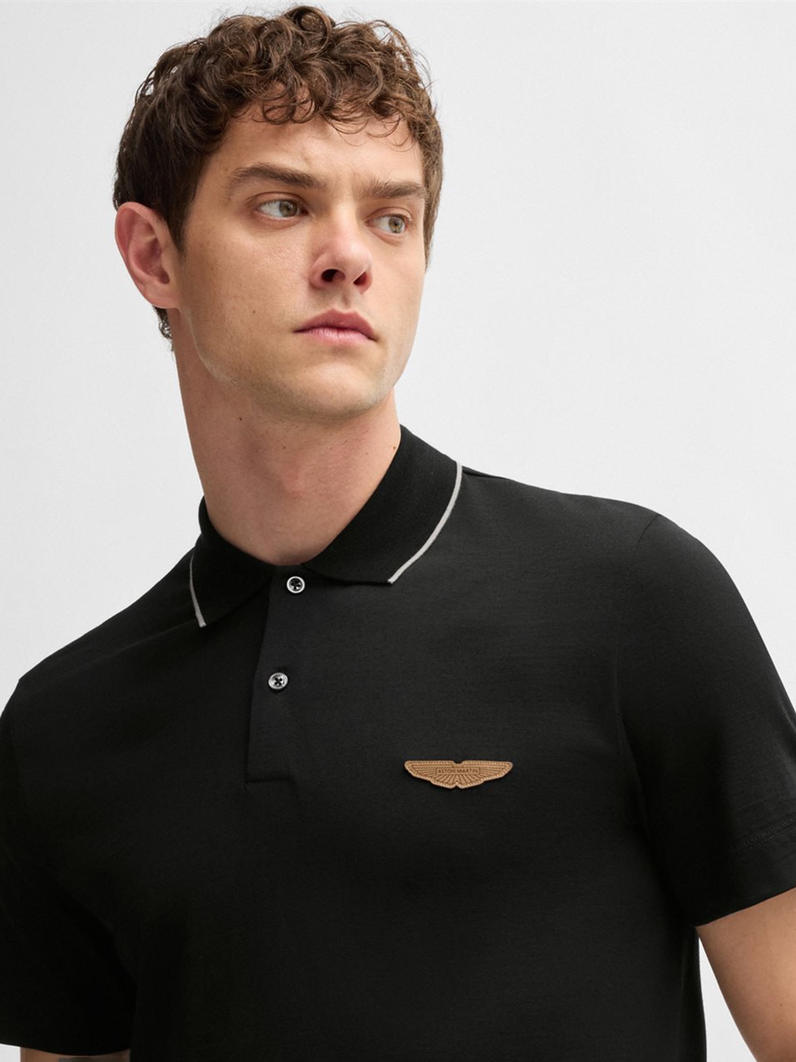 Polo Masculina Regular Fit Aston Martin Preto Boss