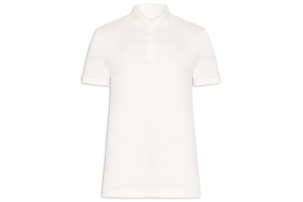 Polo Masculina Regular Fit Básica Hidden Em Algodão - Branco