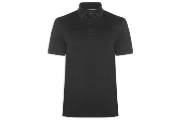 Polo Masculina Regular Fit Básica Hidden Em Algodão - Preto