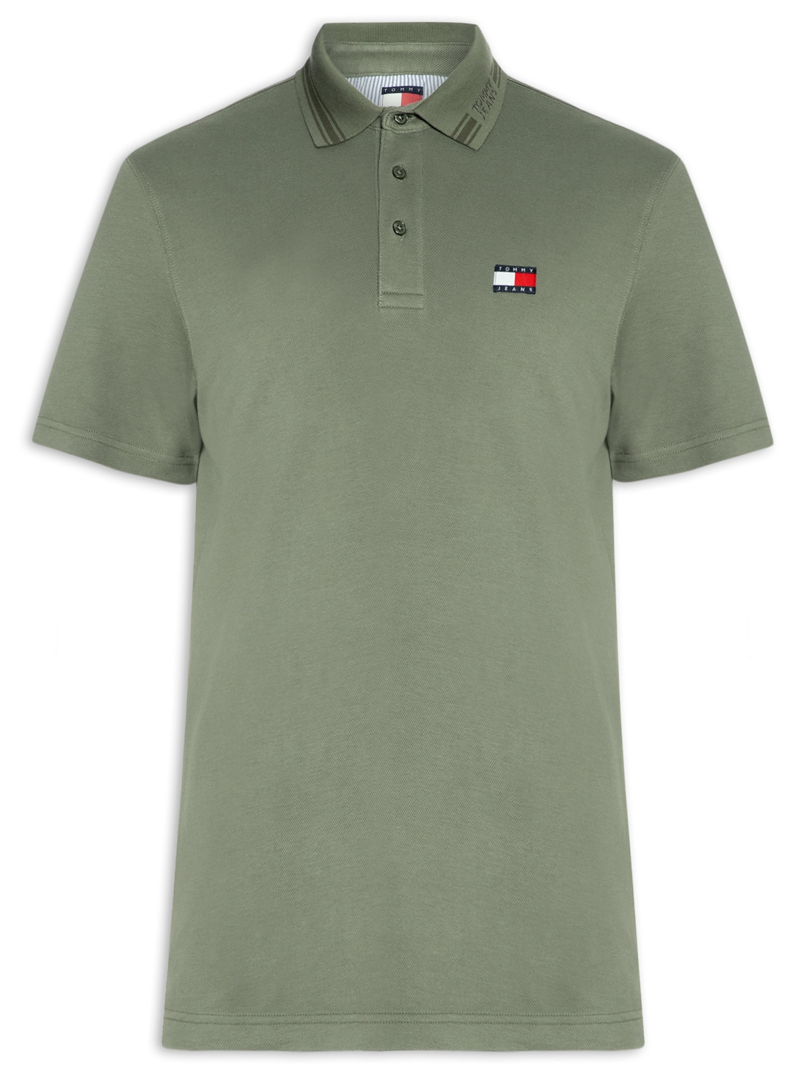 Polo Masculina Regular Fit Branded Neck Verde Tommy Jeans