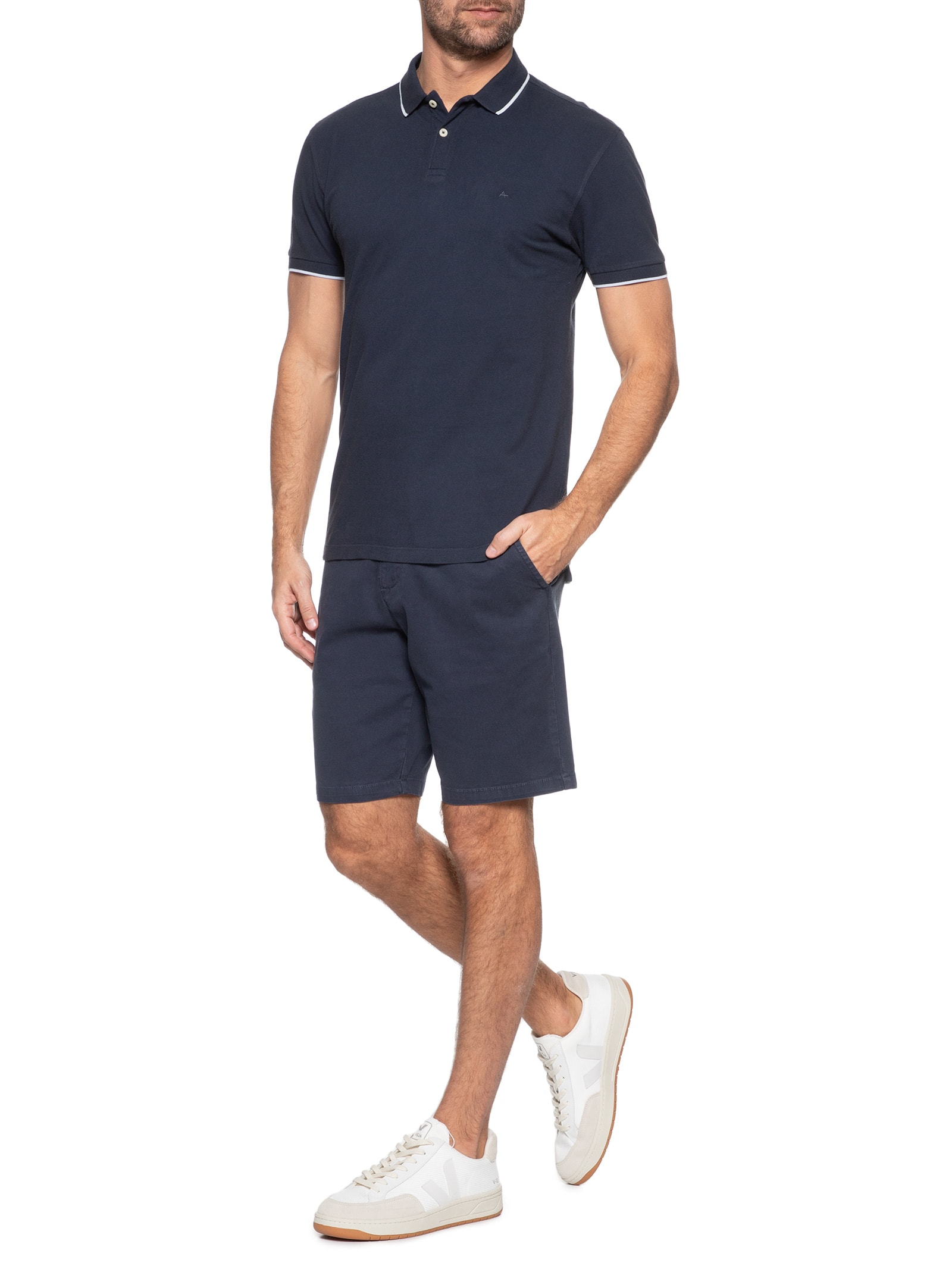 Polo Masculina Regular Fit Classic 1 Friso Azul Aramis