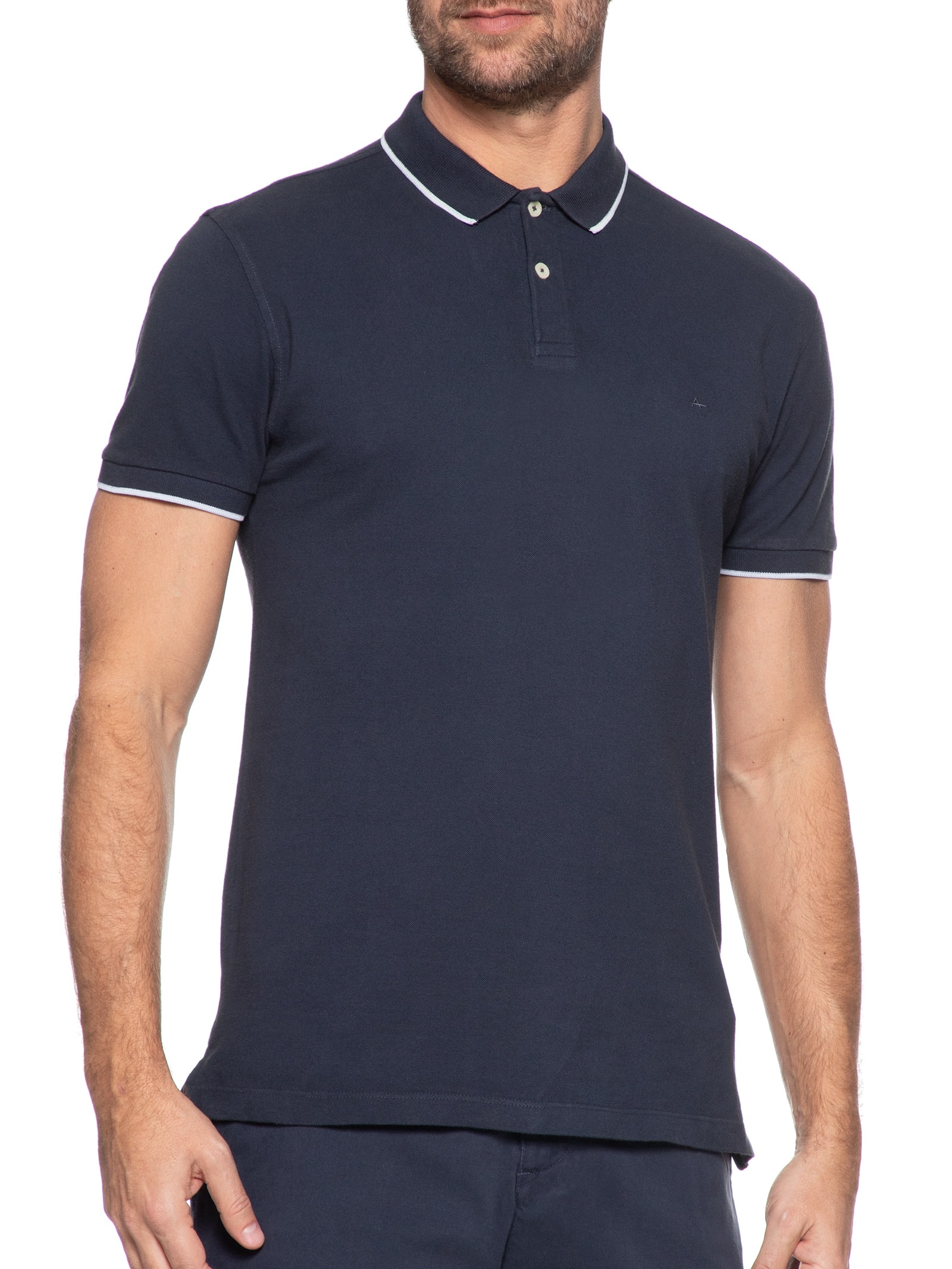 Polo Masculina Regular Fit Classic 1 Friso Azul Aramis