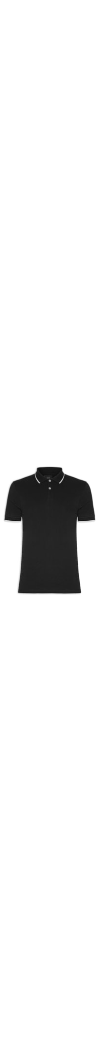 Polo Masculina Regular Fit Classic 1 Friso - Preto