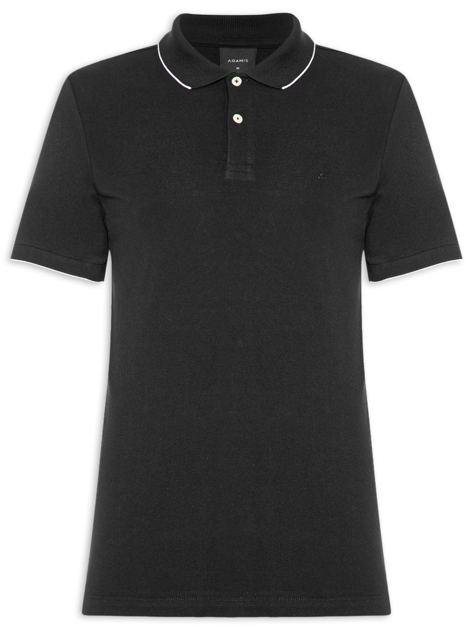 Polo Masculina Regular Fit Classic 1 Friso Preto Aramis