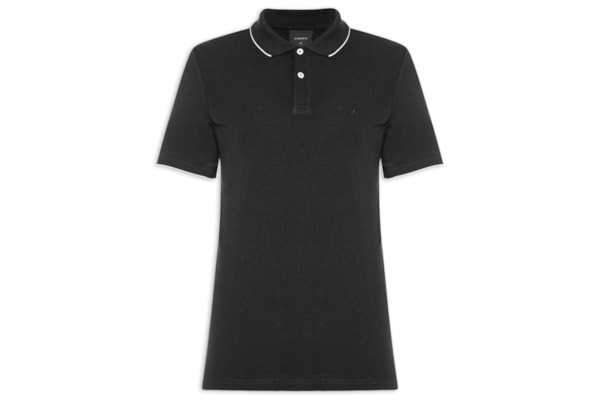 Polo Masculina Regular Fit Classic 1 Friso - Preto