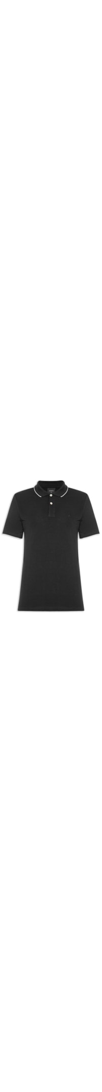 Polo Masculina Regular Fit Classic 1 Friso - Preto