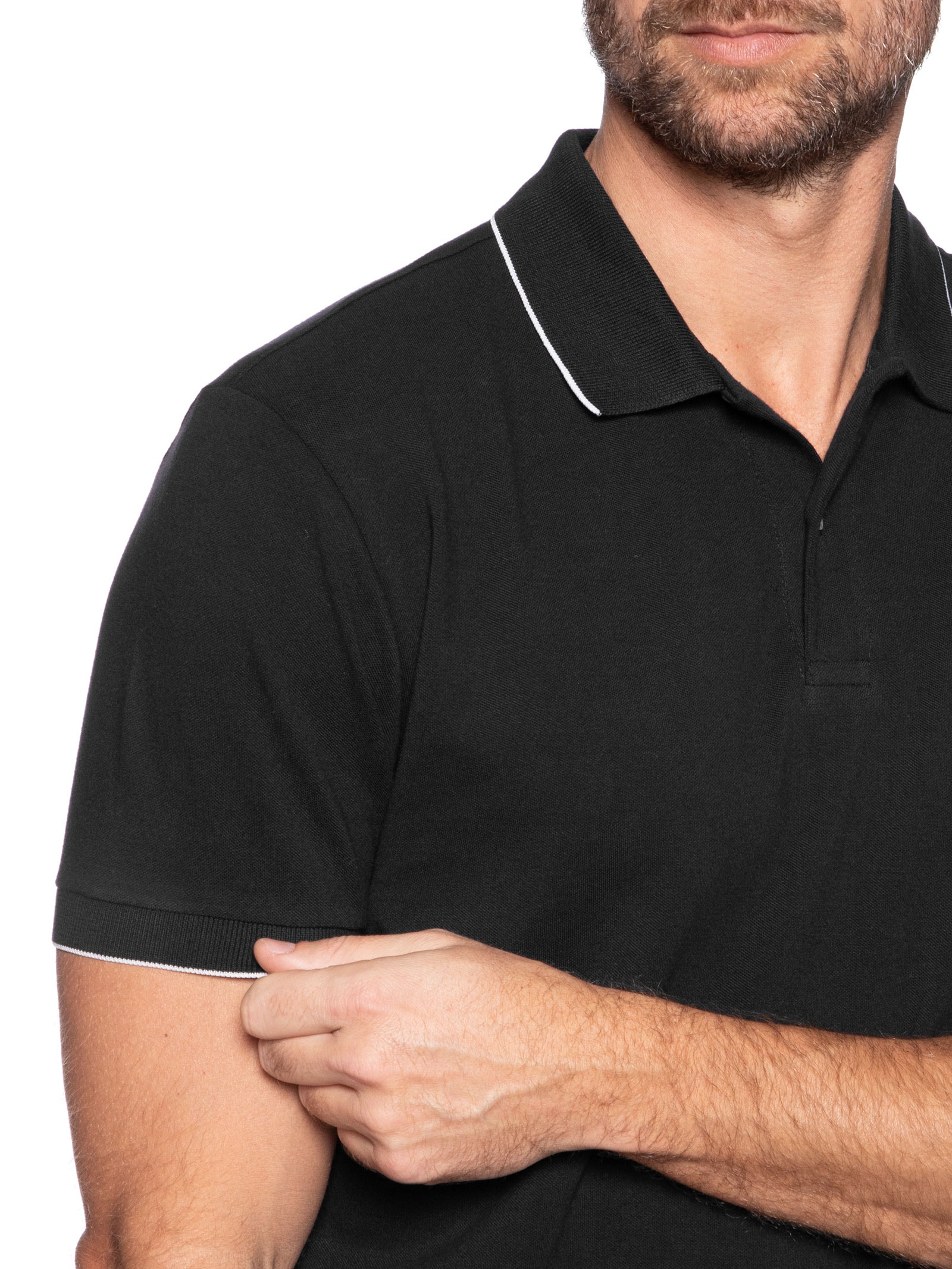 Polo Masculina Regular Fit Classic 1 Friso Preto Aramis