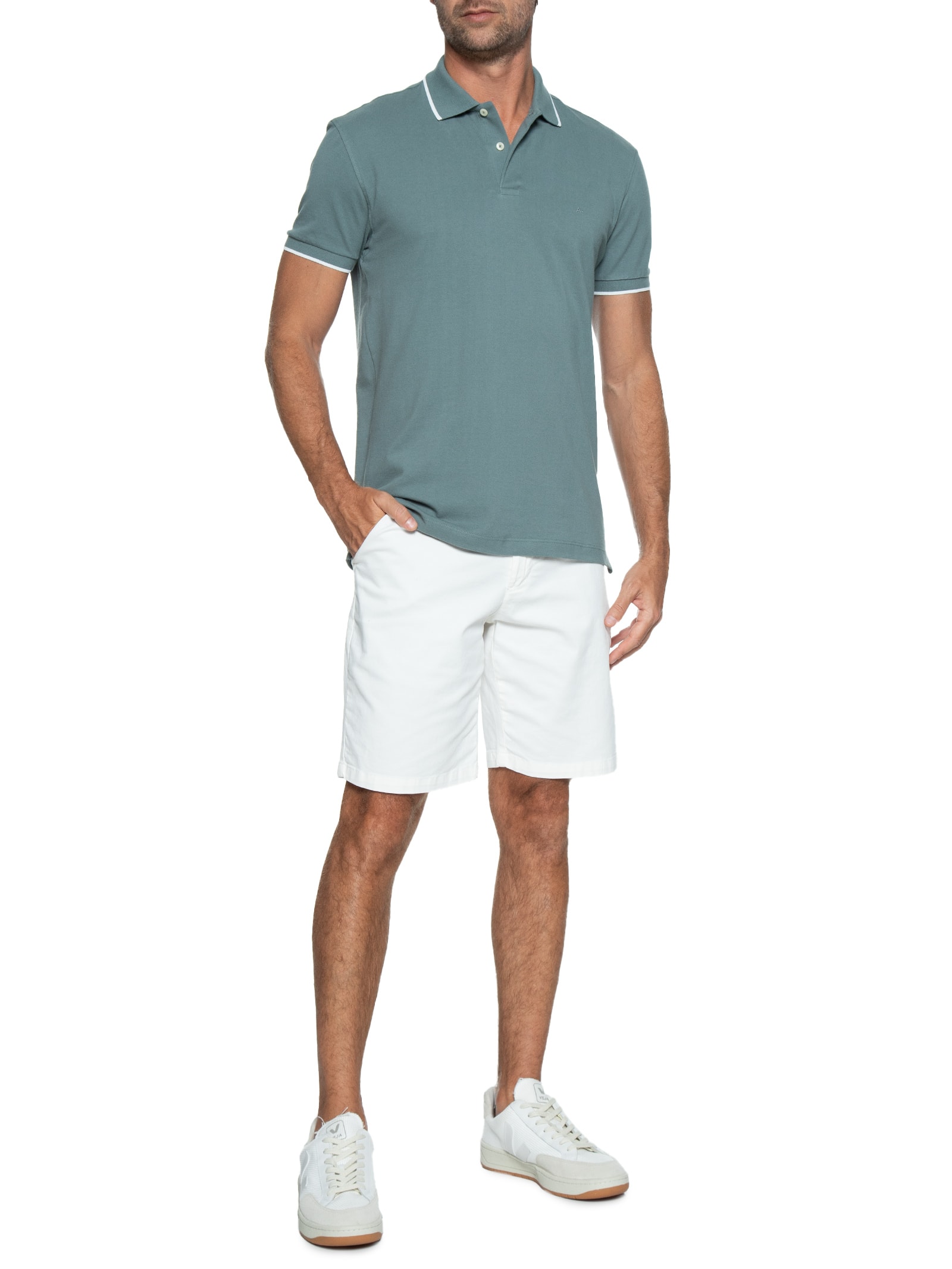 Polo Masculina Regular Fit Classic 1 Friso Verde Aramis