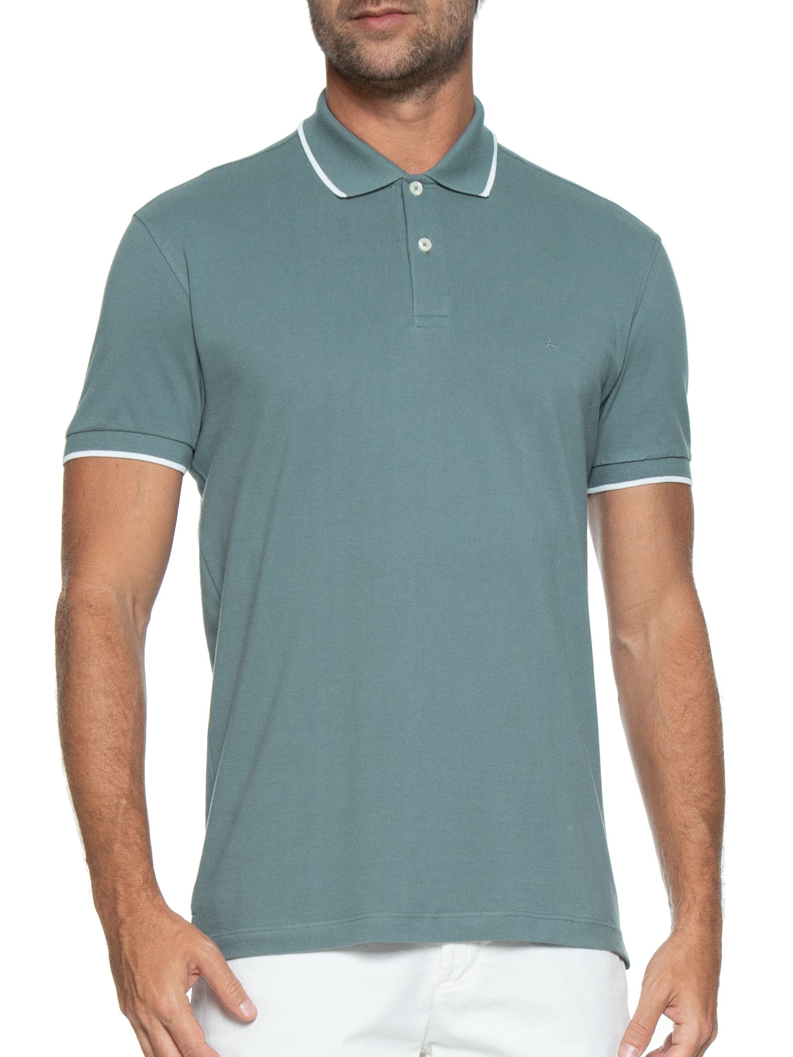 Polo Masculina Regular Fit Classic 1 Friso Verde Aramis