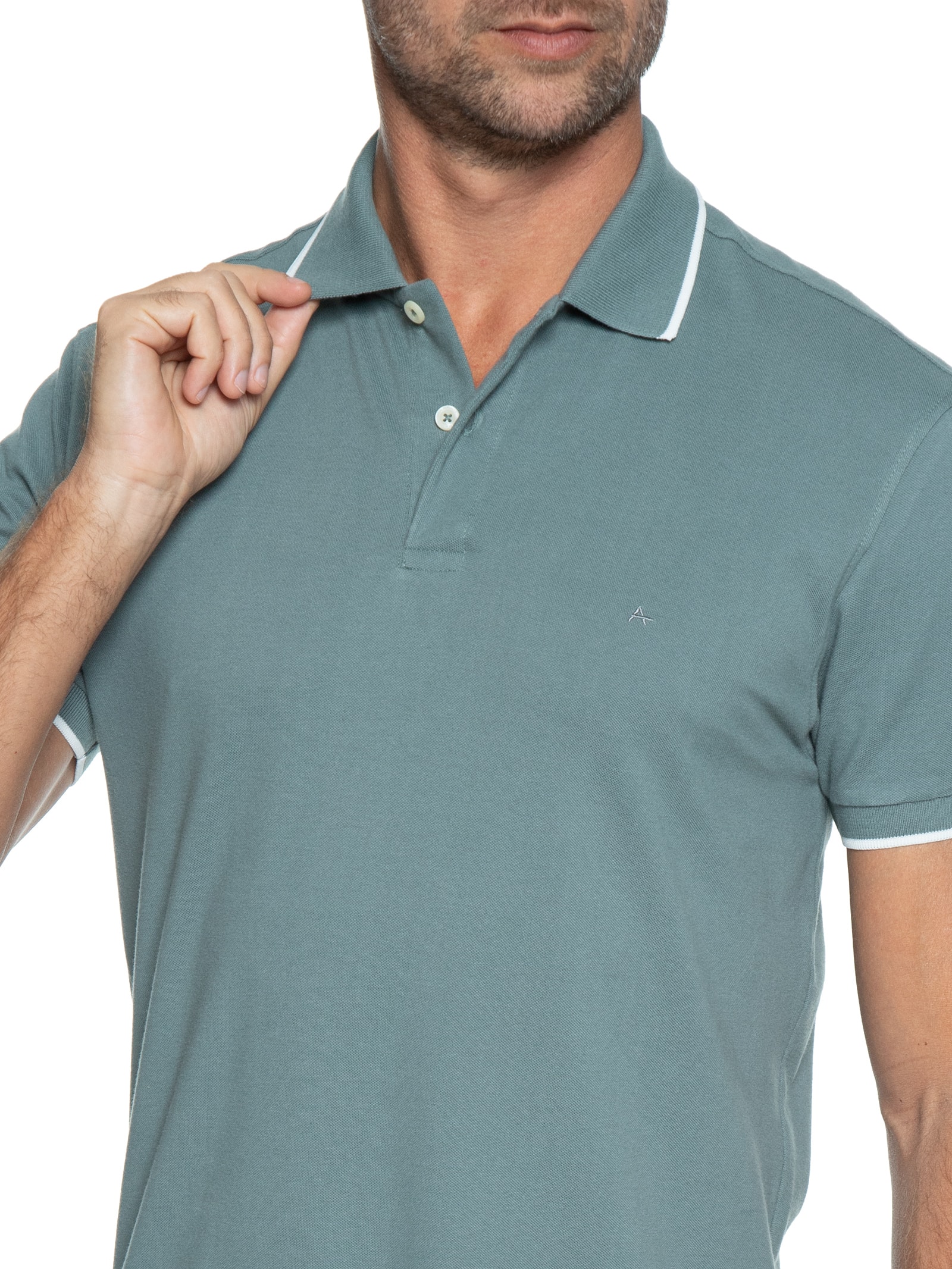 Polo Masculina Regular Fit Classic 1 Friso Verde Aramis