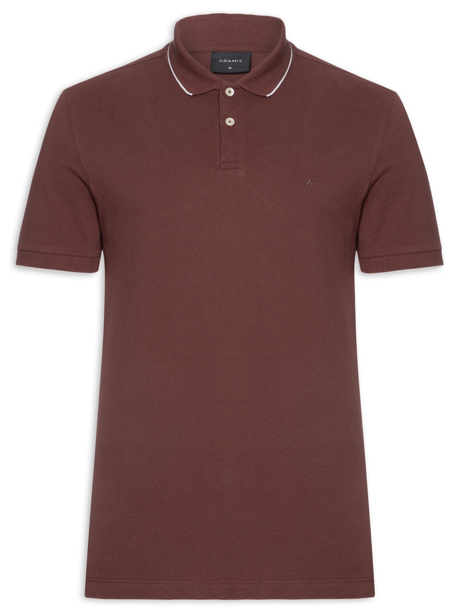 Polo Masculina Regular Fit Classic com Friso Vermelho Aramis