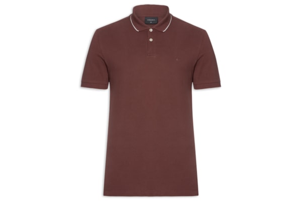 Polo Masculina Regular Fit Classic com Friso – Vermelho