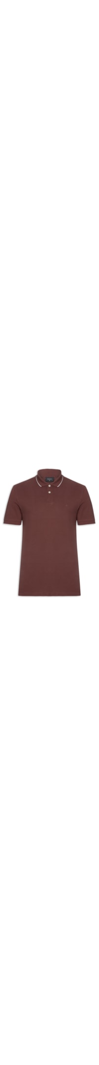 Polo Masculina Regular Fit Classic com Friso – Vermelho