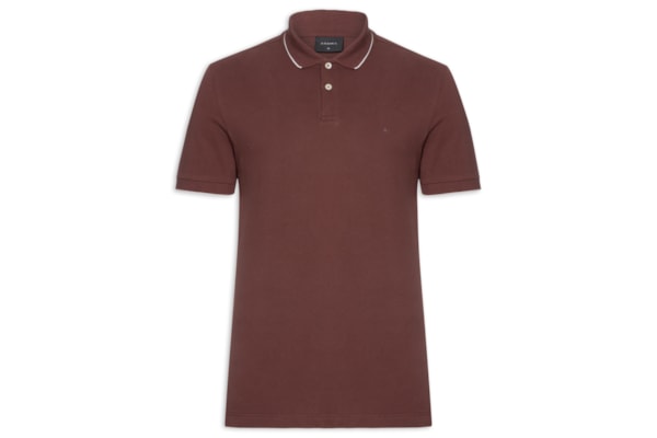 Polo Masculina Regular Fit Classic com Friso – Vermelho