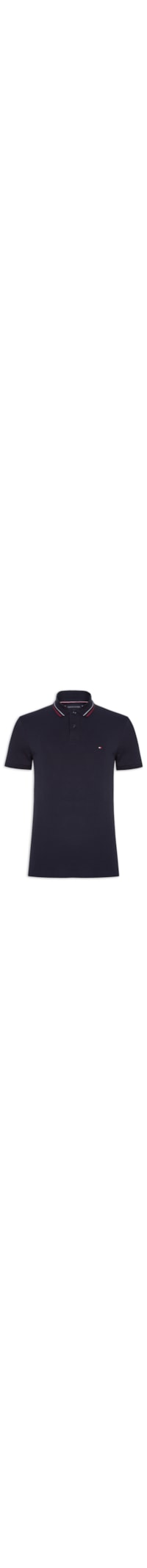 Polo Masculina Regular Fit Com Detalhe Gola E Vista - Azul
