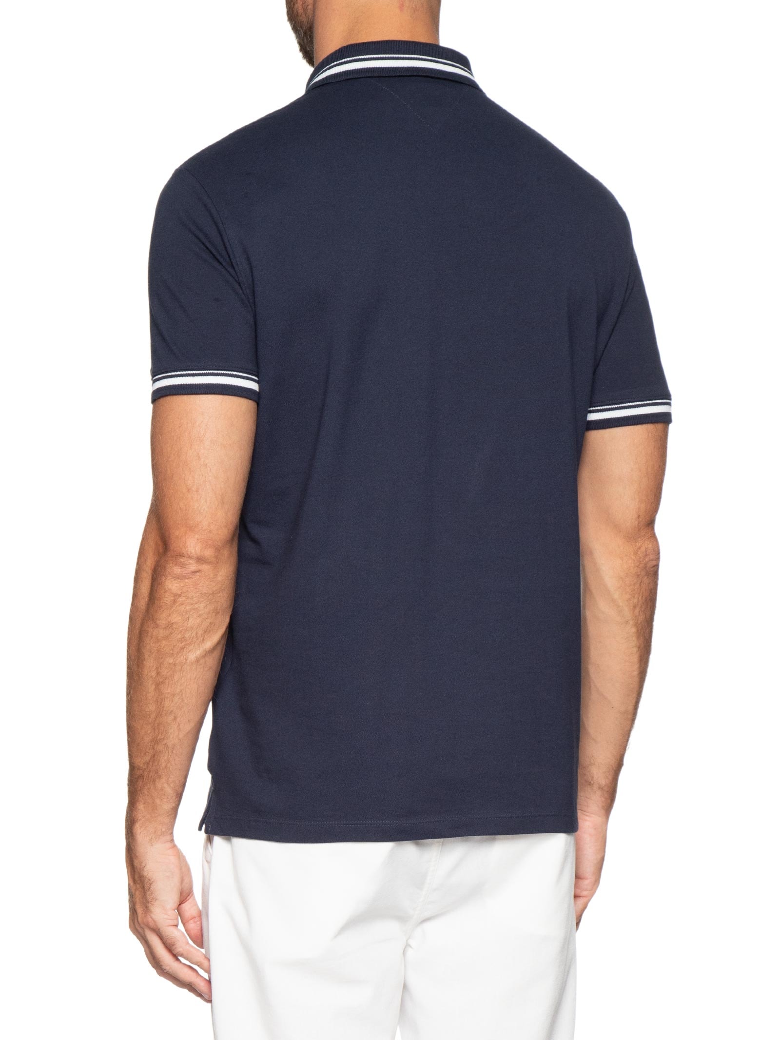 Polo Masculina Regular Fit Com Friso Azul Tommy Jeans