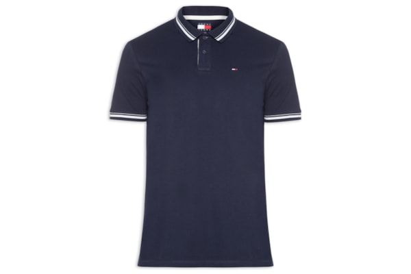Polo Masculina Regular Fit Com Friso - Azul