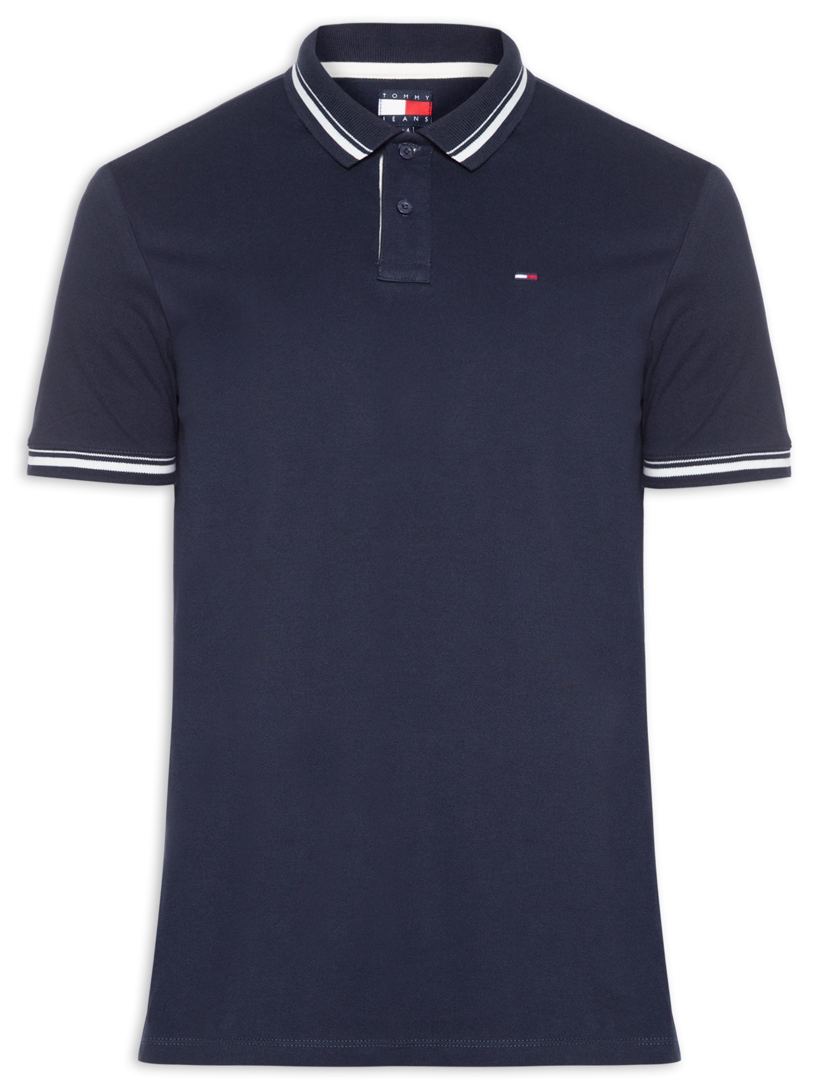 Polo Masculina Regular Fit Com Friso Azul Tommy Jeans