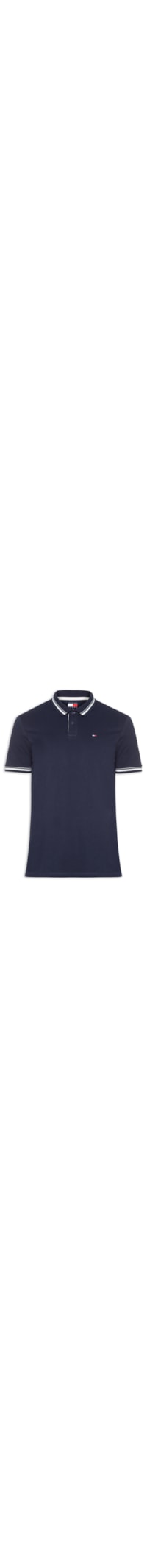Polo Masculina Regular Fit Com Friso - Azul
