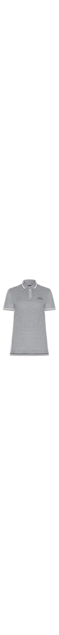 Polo Masculina Regular Fit Com Friso Duplo - Cinza
