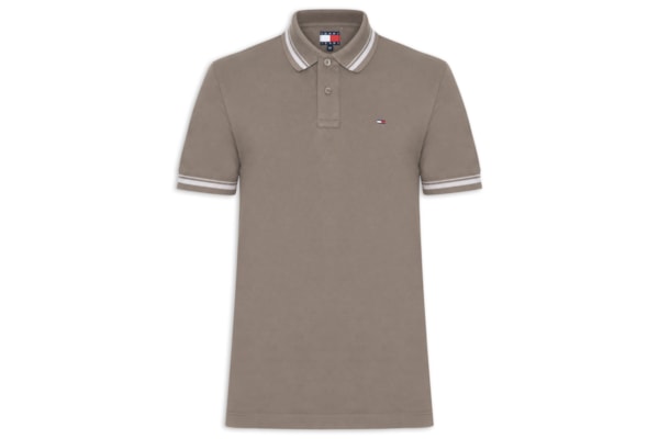 Polo Masculina Regular Fit com Frisos - Marrom