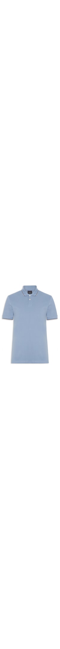 Polo Masculina Regular Fit com Frisos – Azul