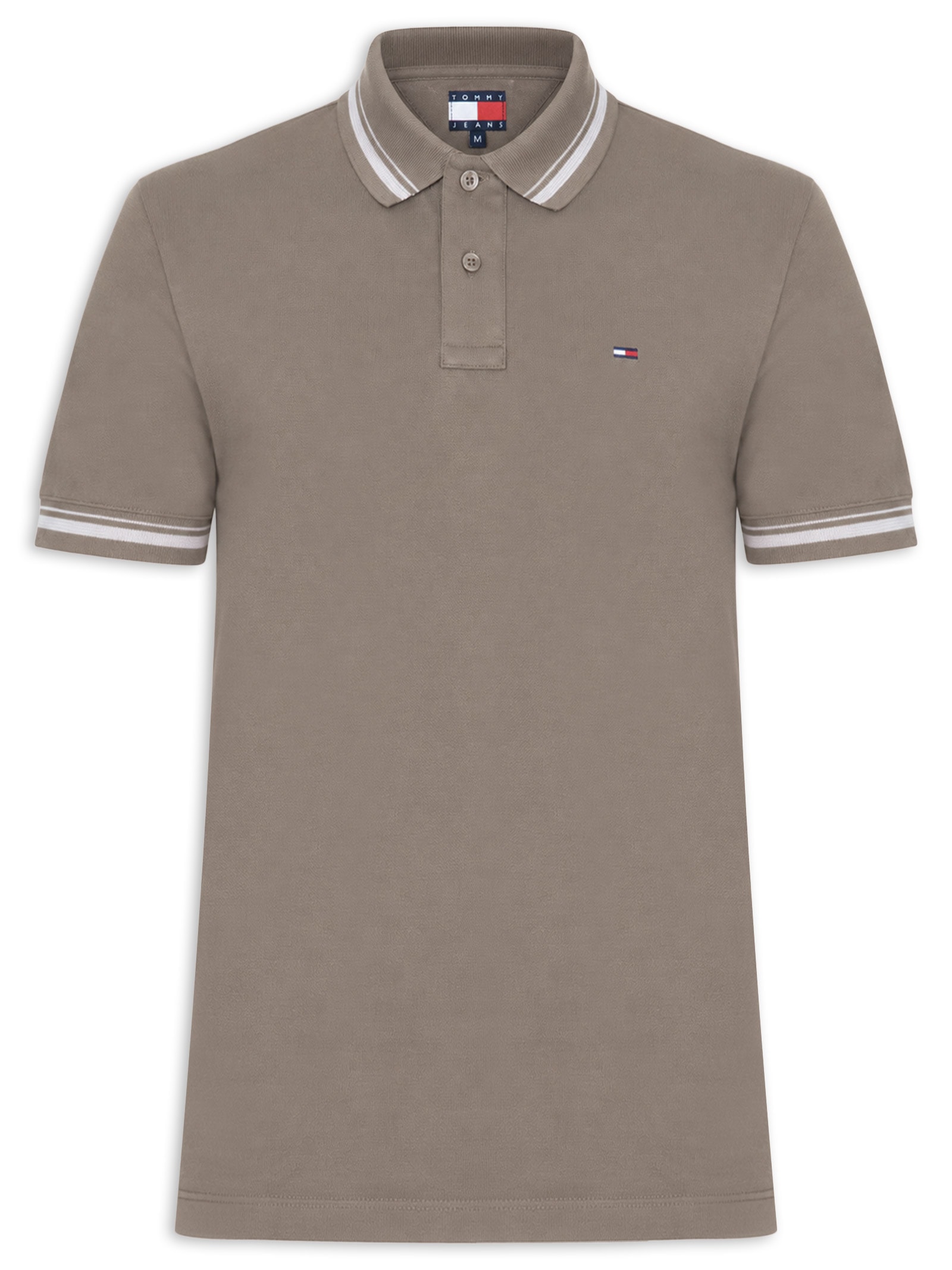 Polo Masculina Regular Fit com Frisos – Marrom Tommy Jeans