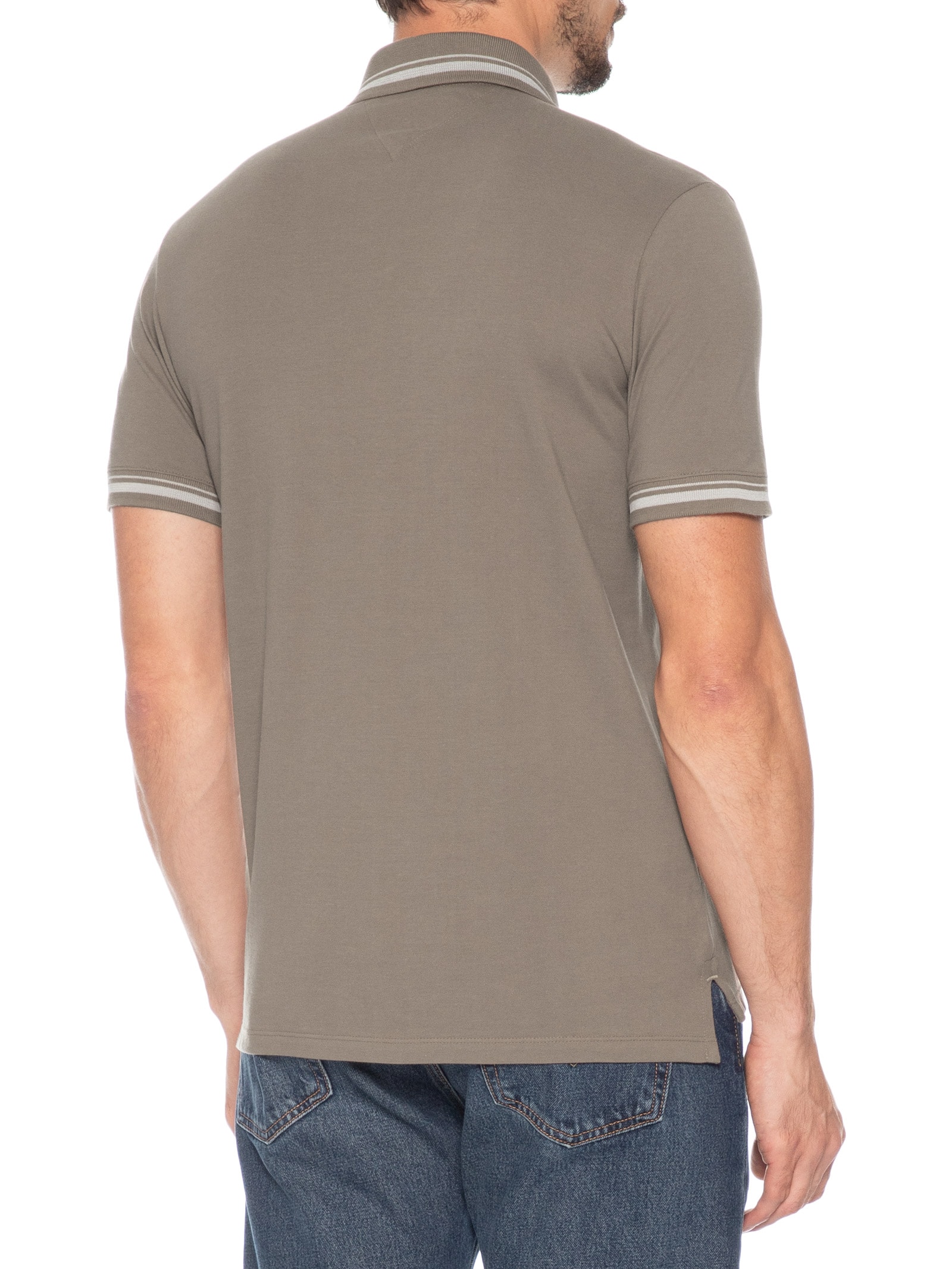 Polo Masculina Regular Fit com Frisos – Marrom Tommy Jeans