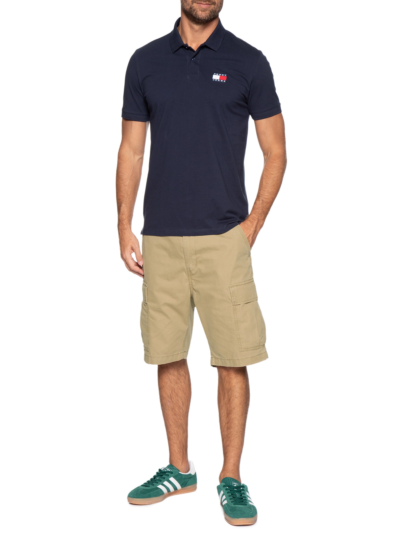 Polo Masculina Regular Fit com Logo Azul Tommy Jeans