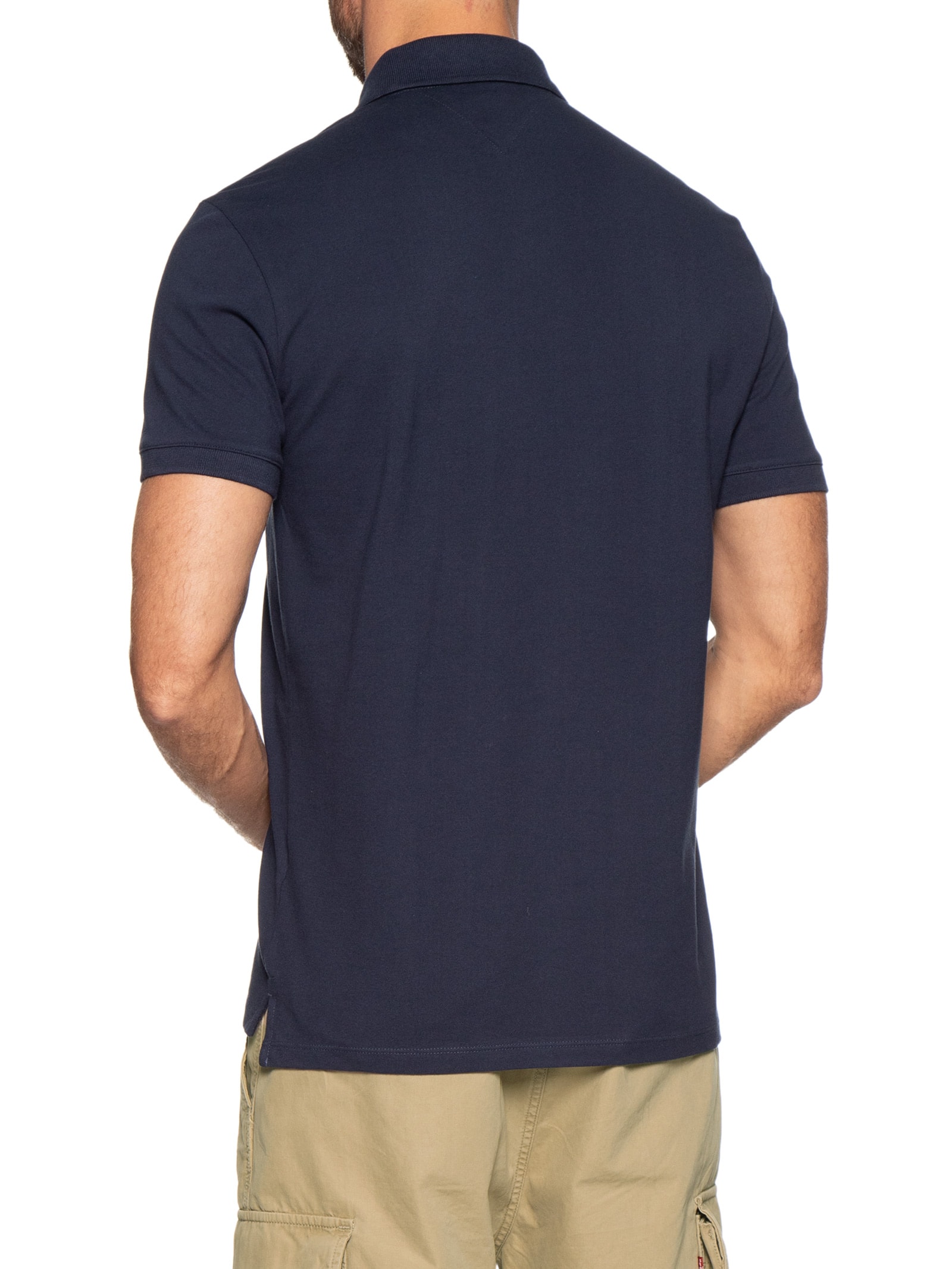 Polo Masculina Regular Fit com Logo Azul Tommy Jeans