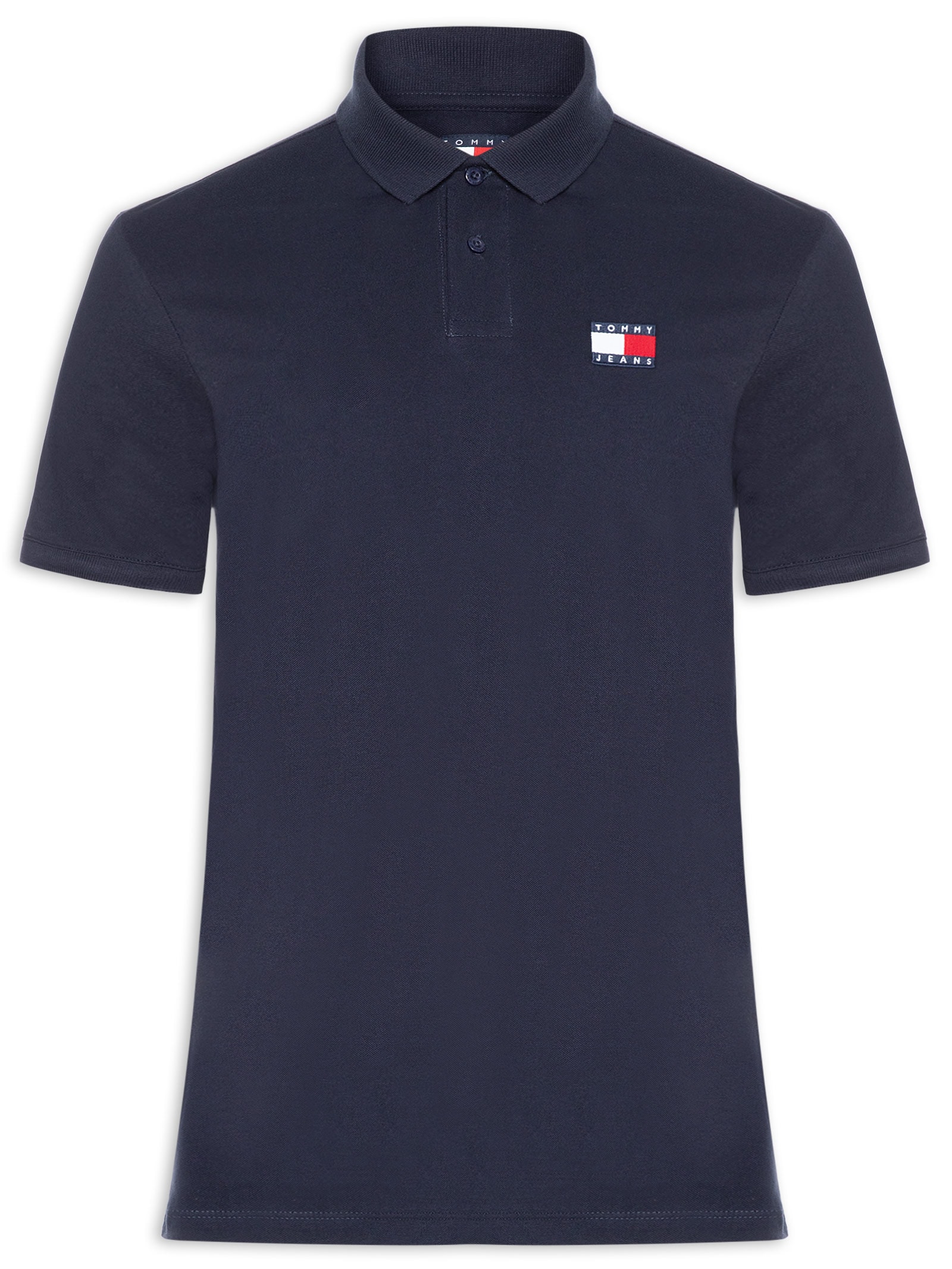 Polo Masculina Regular Fit com Logo Azul Tommy Jeans