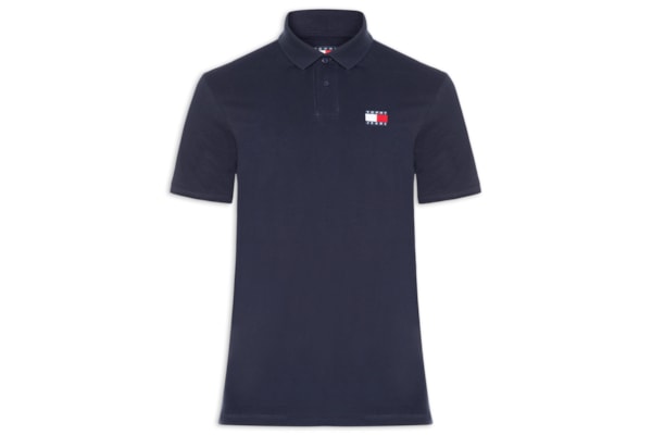 Polo Masculina Regular Fit com Logo - Azul