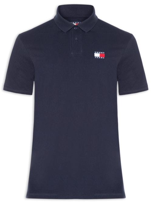 Polo Masculina Regular Fit com Logo – Azul