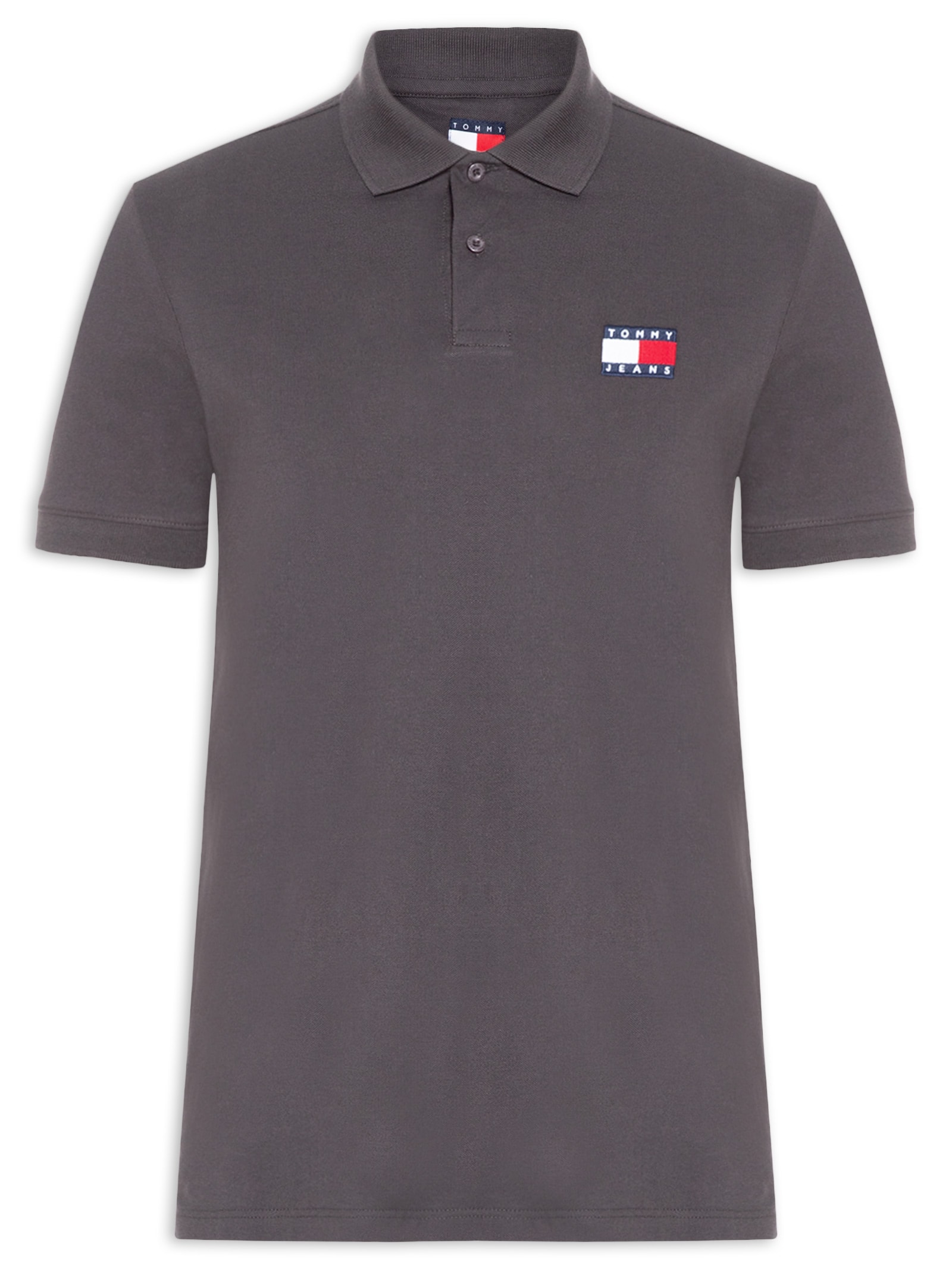 Polo Masculina Regular Fit Com Logo Bordado Preto Tommy Jeans