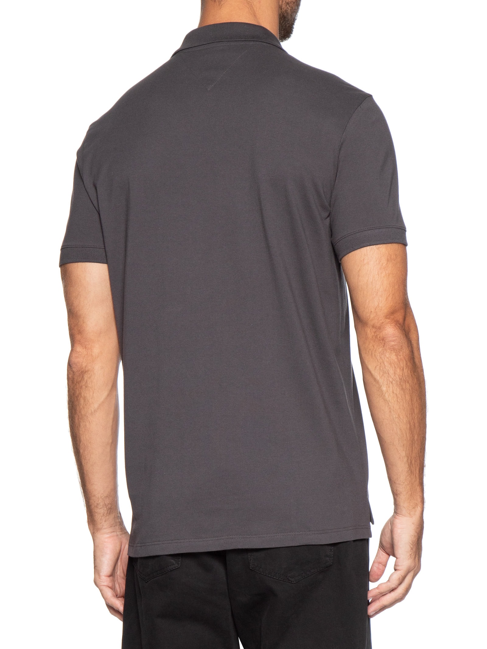 Polo Masculina Regular Fit Com Logo Bordado Preto Tommy Jeans