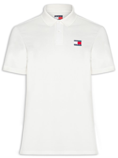 Polo Masculina Regular Fit com Logo – Branco