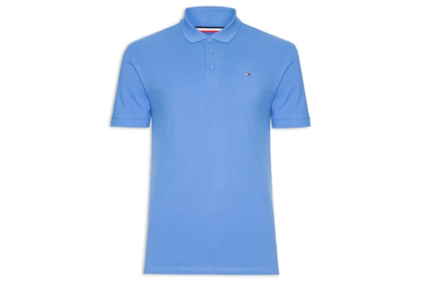 Polo Masculina Regular Fit com Vista Diferenciada - Azul