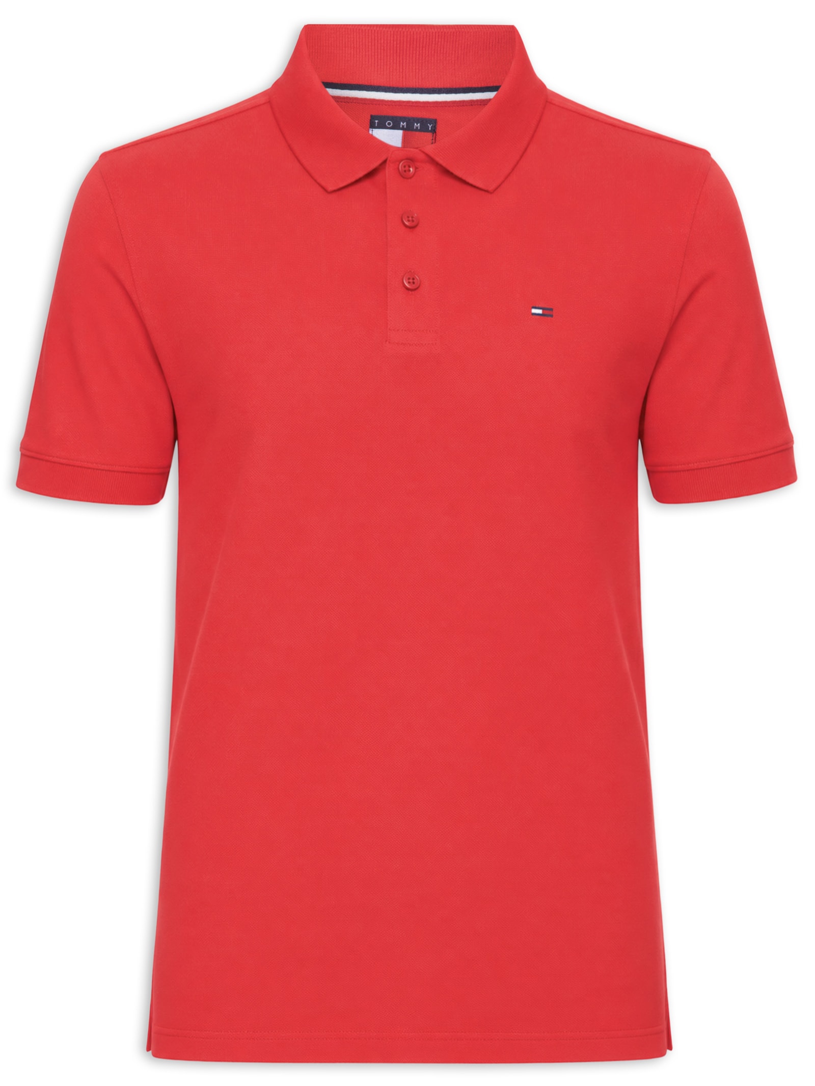 Polo Masculina Regular Fit com Vista Diferenciada Vermelho Tommy Jeans