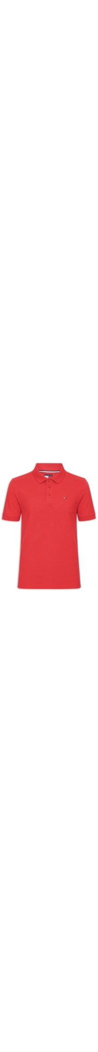 Polo Masculina Regular Fit com Vista Diferenciada - Vermelho