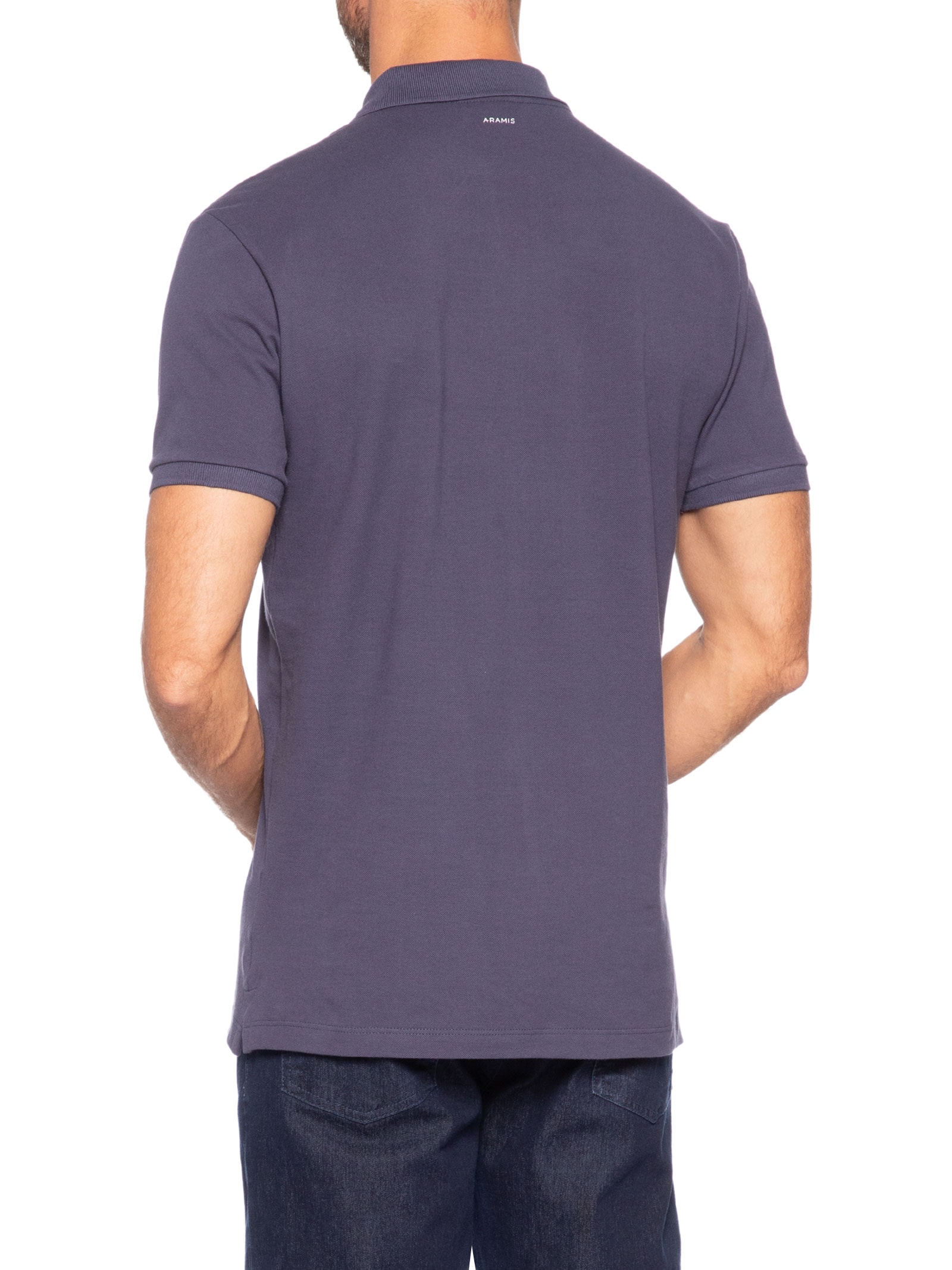 Polo Masculina Regular Fit Com Zíper Em Piquet Azul Aramis