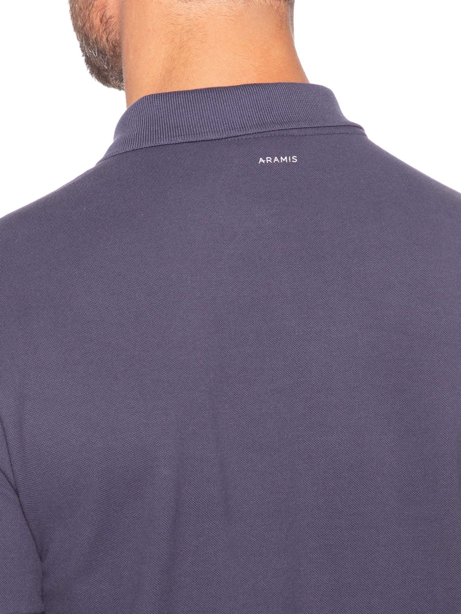 Polo Masculina Regular Fit Com Zíper Em Piquet Azul Aramis