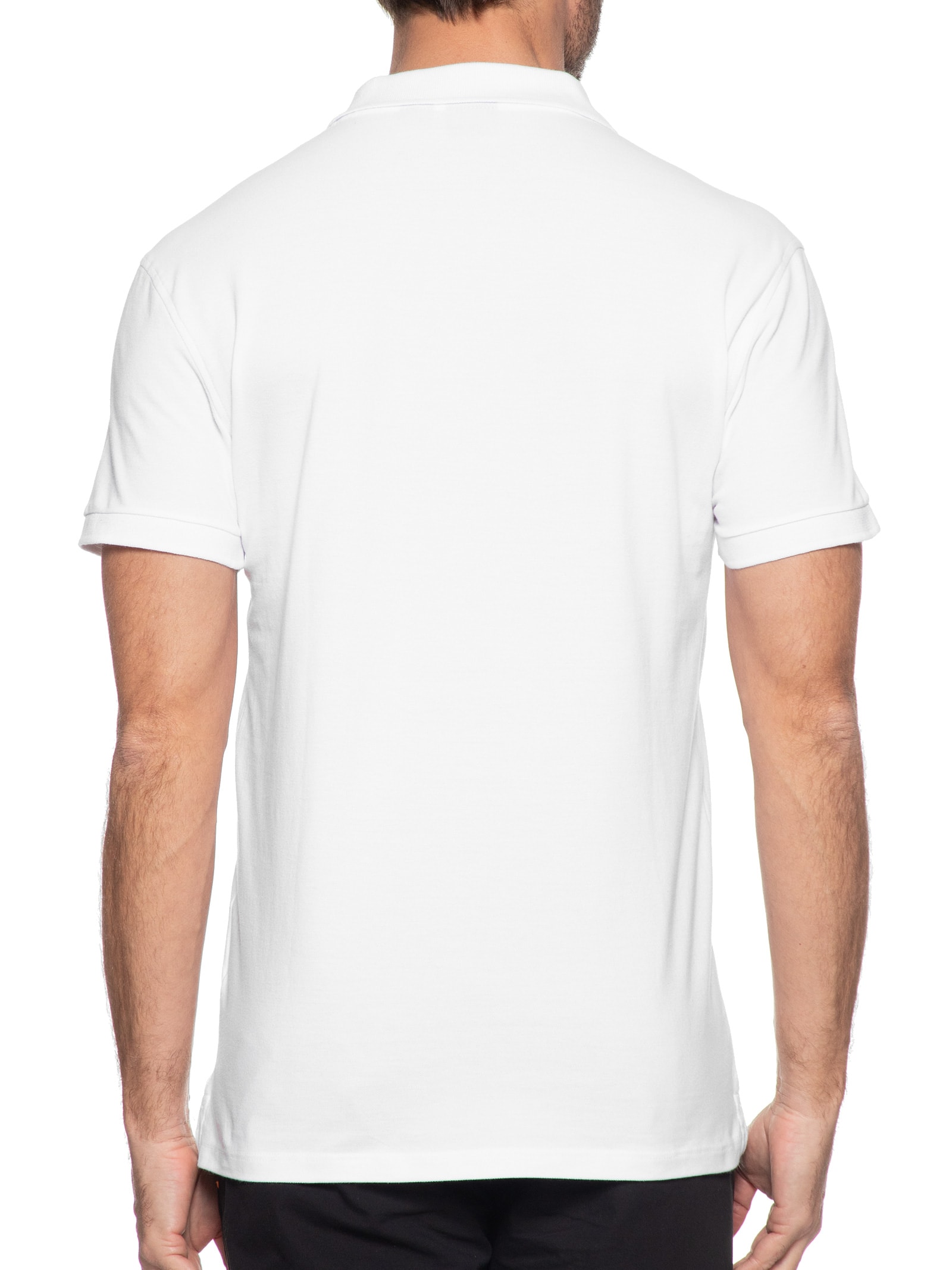 Polo Masculina Regular Fit Com Zíper Em Piquet Branco Aramis