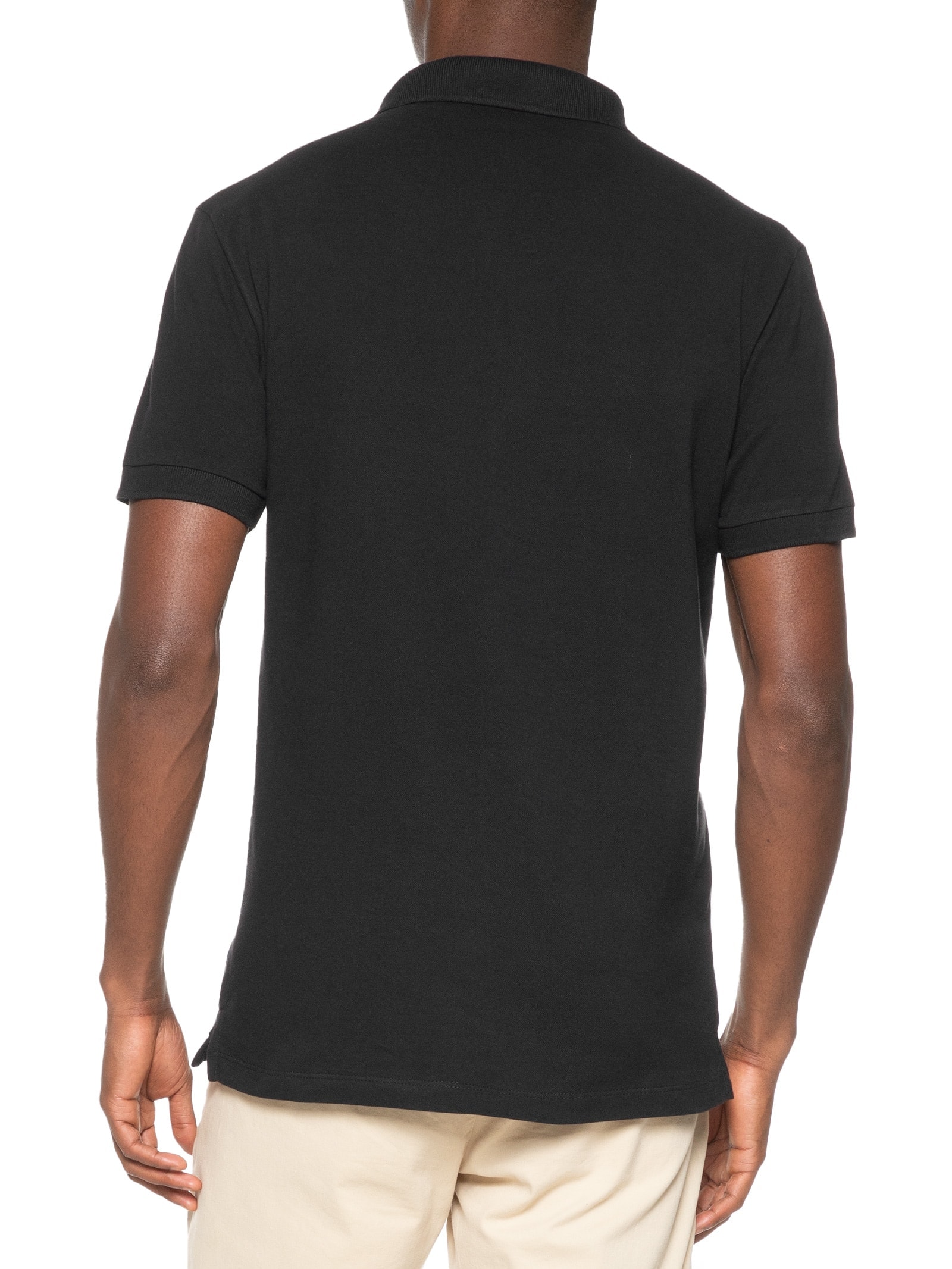 Polo Masculina Regular Fit com Zíper em Piquet Preto Aramis