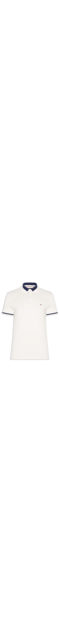 Polo Masculina Regular Fit Detalhe Contrastante - Off White