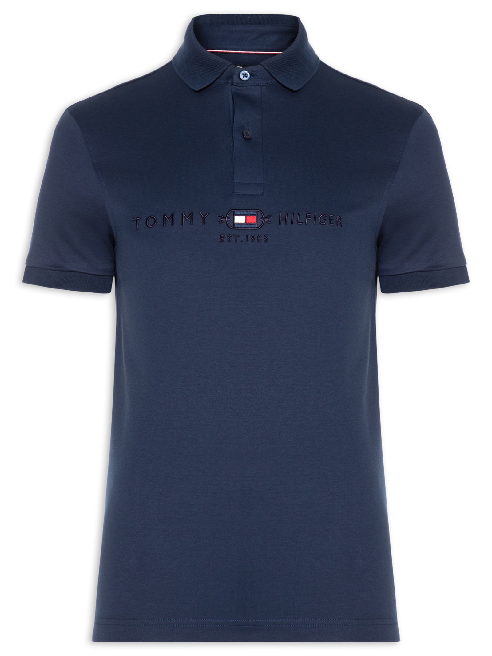 Polo Masculina Regular Fit Diwali Twill Graphic Azul Tommy Hilfiger